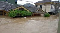 Banjir di Bogor, Rabu (1/1/2020). (Liputan6.com/ Achmad Sudarno)