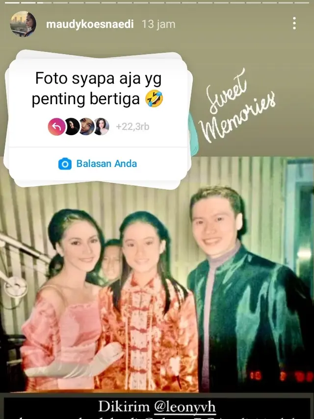 Potret Jadul Leony Trio Kwek Kwek (Foto: Instagram/@leonyvh)