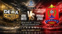 Cover prediksi Dewa United versus Persijap Jepara di BRI Super League. (Bola.com/ChatGPT)