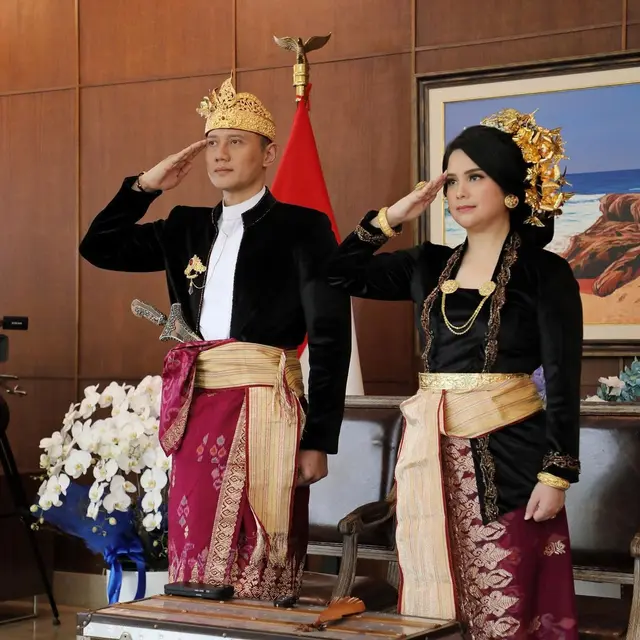 Annisa Pohan dan AHY ikuti upacara di kediamannya (Instagram/agusyudhoyono)
