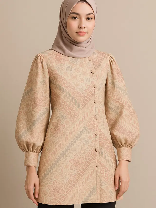 Model Tunik Batik Kancing Samping Terbaru 2025