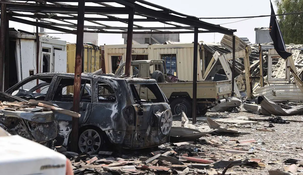 Lokasi serangan di Bartalla di provinsi Nineveh, Irak utara, Rabu, 29 Juli 2026. (AFP/  Zaid Al-Obeidi)