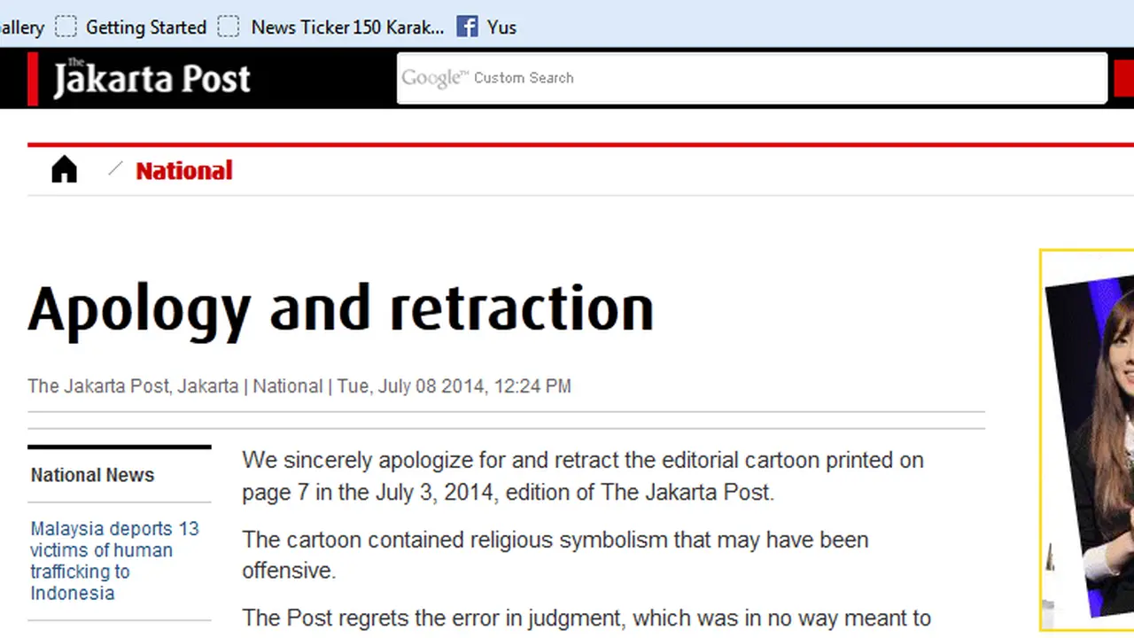 permintaan maaf jakarta post