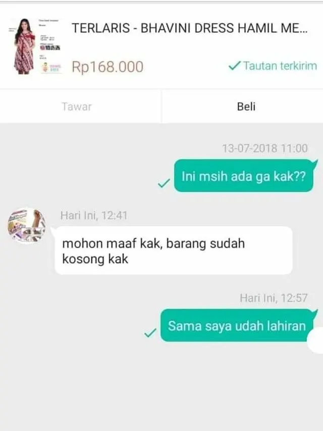 6 Balasan Penjual Online Shop Jelang Melahirkan Ini Bikin Senyum Tipis