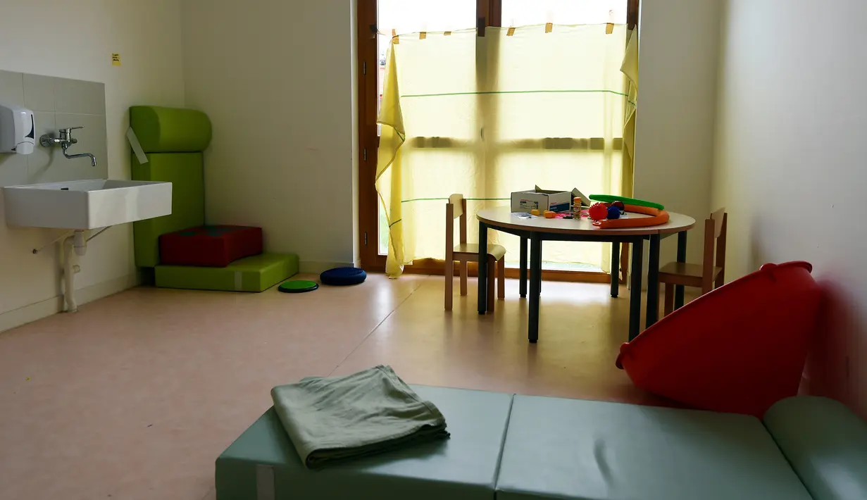 Salah satu kamar yang ada di Rumah Sakit Ecole di Neuilly-Plaisance, dekat Paris, 21 Maret 2017. Rumah sakit yang khusus untuk anak penderita autis ini baru saja dibuka untuk umum. (BERTRAND GUAY/AFP)