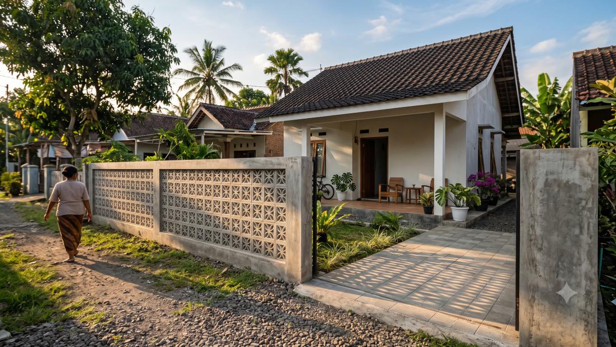 8 Desain Pagar Rumah Sederhana di Desa Tanpa Tembok Tinggi yang Estetik dan Murah