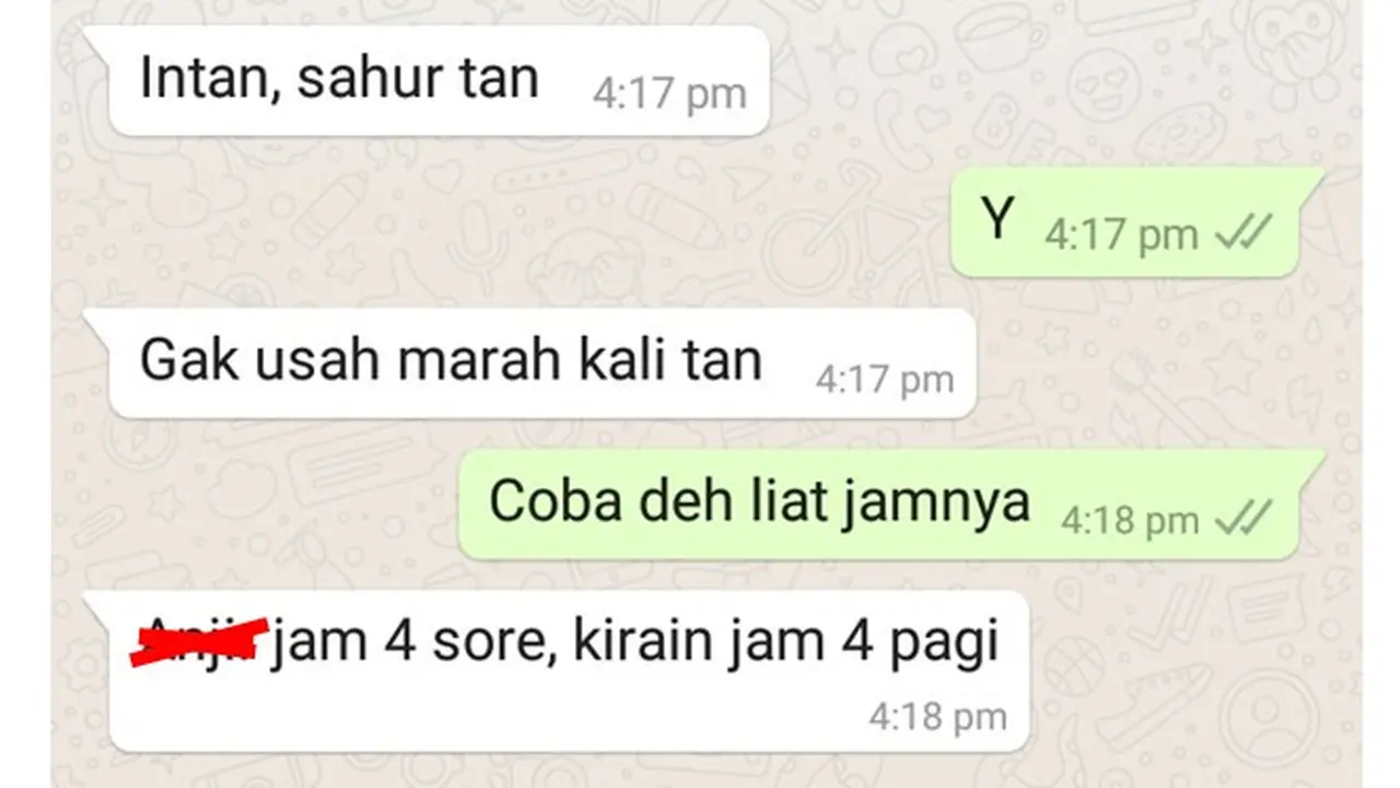 5 Chat Kelewat Sahur Puasa Ramadhan Ini Bikin Tepuk Jidat