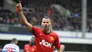 Ryan Giggs. Legenda Manchester United asal Wales yang kini menangani Timnas Wales ini mampu mencetak 109 gol dan 161 assist dalam 632 laga di Premier League hanya bersama Setan Merah. Total 13 trofi Premier League dikoleksinya dalam 22 musim mulai 1992/1993 hingga 2013/2014. (AFP/Olly Greenwood)
