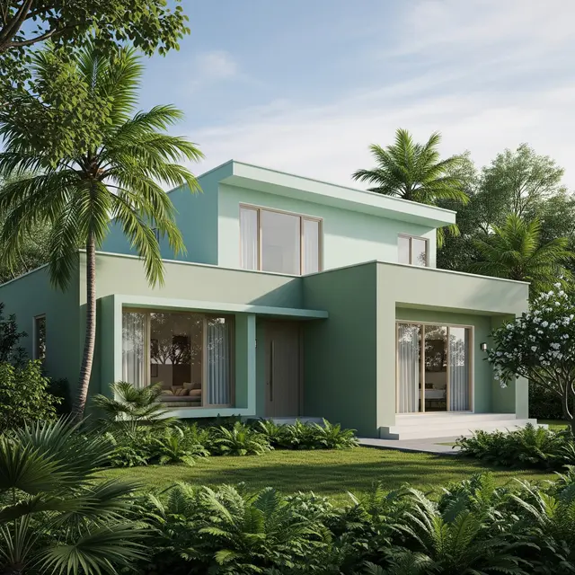 Warna Cat Eksterior agar Rumah Terasa Sejuk (Image by Gemini AI)