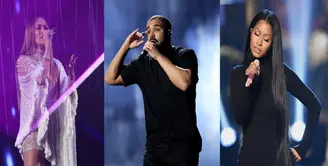 Belum lama ini Drake dan Jennifer Lopez dikabarkan memiliki hubungan spesial. Namun setelah tersiar kabar Nicki Minaj dan Meek Mill berpisah, rumornya Drake tengah berusaha untuk kembali dengan Nicki. (AFP/Bintang.com)