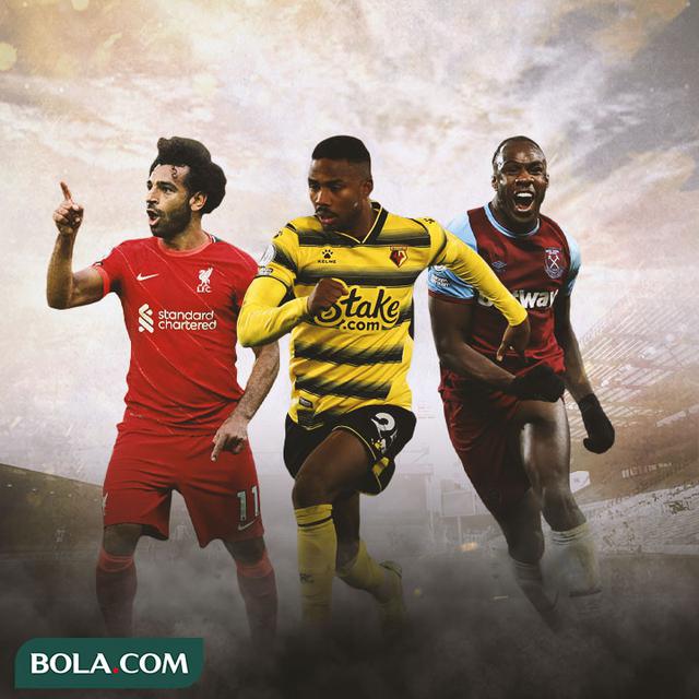 Ilustrasi - Mohamed Salah, Emmanuel Dennis, Michail Antonio