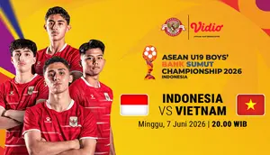 Pertandingan panas antara Indonesia vs Vietnam: ASEAN U19 Boys Championship 2026 di Vidio. (doc. vidio)