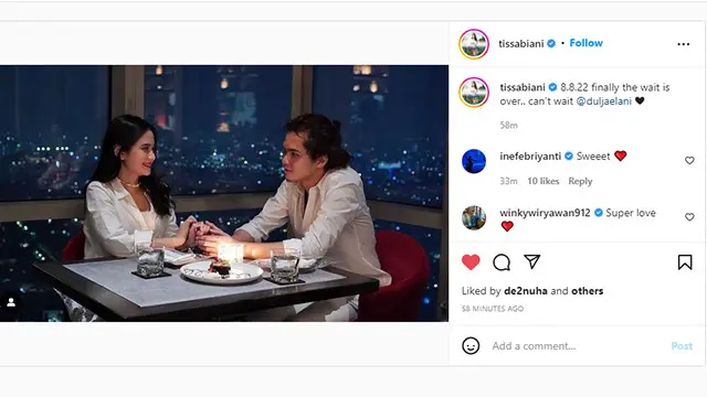 The Wait is Over, Postingan Tissa Biani yang Bikin Heboh, Siap Dinikahi Dul Jaelani?