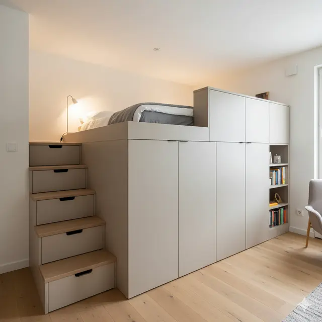 Mezzanine dengan Kabinet Penyimpanan