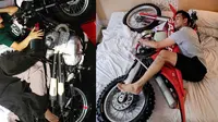 Bikers ngelonin motornya (Instagram/darius_sinathrya/nabilabylla)