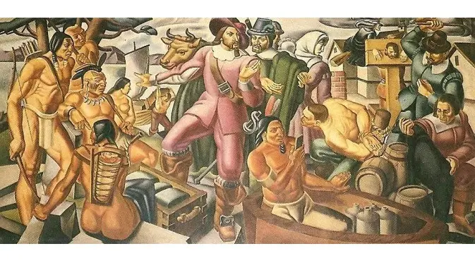 Lukisan Umberto Romano yang disebut-sebut menampilkan gambar smartphone. (Doc: US Postal Service)