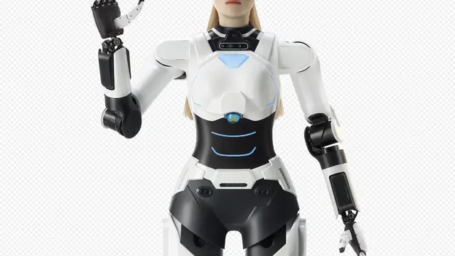 Robot Humanoid Mornine Buatan AiMOGA Menyapa Pengguna
