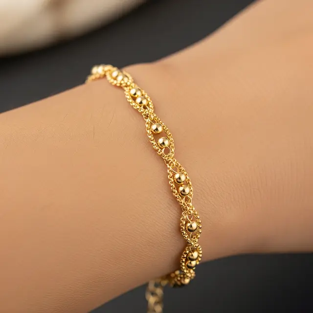 Gelang Emas Gram Kecil Kombinasi Rantai (Image by Gemini AI)