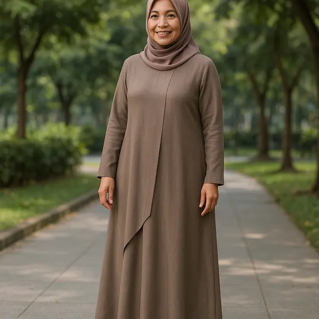 7 Model Gamis Kekinian Buat Usia 40 sampai 50 Tahun Agar Tetap Fresh dan Stylish