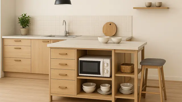 7 Model Kitchen Island di Dapur Kecil, Solusi Fungsional & Estetik