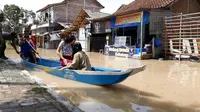 Banjir di Sidareja Kabupaten Cilacap, Jawa Tengah. (Foto: Liputan6.com/Muhamad Ridlo)