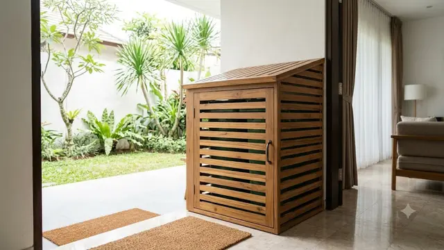 Ide Tempat Sampah Tersembunyi di Teras Depan