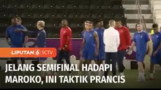 Prancis menggelar latihan terakhir jelang laga semifinal. Mbappe Cs berlatih ringan sebelum menghadapi tim kuda hitam Maroko.