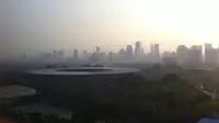 Stadion Utama Gelora Bung Karno terlihat dari ketinggian pada Minggu (18/10/2015) sore, sebelum pertandingan final Piala Presiden antara Persib Bandung vs Sriwijaya FC (Bola.com/Arief Bagus)