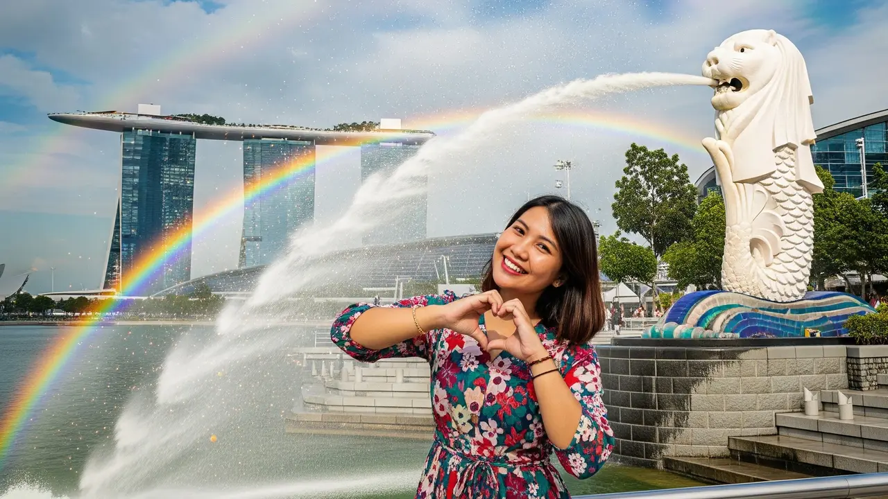 Prompt Gemini AI Viral Edit Foto Sendiri Liburan di Singapura