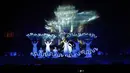 Penari tampil selama Festival Budaya Kerajaan di Istana Gyeongbok, Seoul, Korea Selatan, Rabu (14/10/2020). Festival warisan budaya selama sebulan yang mengeksplorasi istana dan budaya kerajaan Korea Selatan dimulai pada 10 Oktober 2020. (AP Photo/Ahn Young-joon)