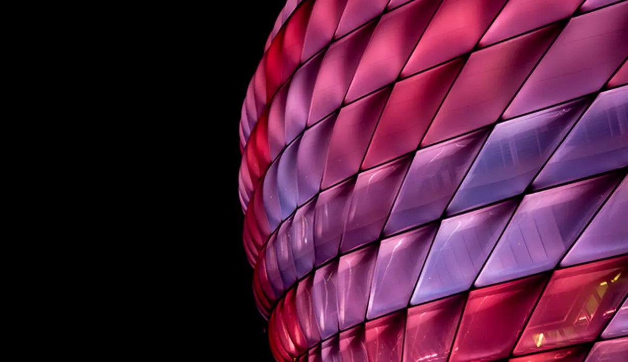 Lampu LED baru yang terpasang pada sebuah sudut di Stadion Allianz-Arena, Jerman, Rabu (12/8/2015). (EPA/Sven Hoppe)