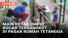 Permainan petak umpet menuntut pesertanya bersembunyi ke tempat tertentu. Tak jarang upaya bersembunyi justru diwarnai momen penuh tawa karena apes. Seperti bocah yang tersangkut di pagar hingga viral di media sosial.