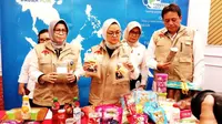 Kepala BPOM Penny K Lukito menyampaikan, tindak lanjut temuan pangan yang tak layak konsumsi jelang Natal 2019 dan Tahun Baru 2020 di Kantor BPOM, Jakarta Pusat pada Senin (23/12/2019). (Liputan6.com/Fitri Haryanti Harsono)
