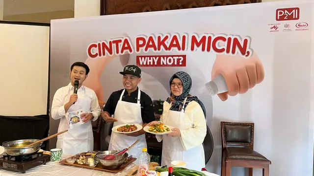 Program Cinta Pakai Micin, Why Not? digelar P2MI di Jakarta, jelang Lebaran 2023. Program ini membahas umami, MSG, dan kreasi daging ayam dengan bintang tamu Chef Fajar. (Foto: Dok Tim P2MI)