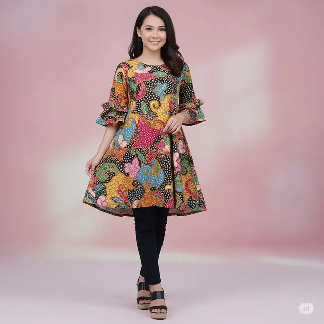 Model Batik Wanita Ruffle. Foto: Gemini
