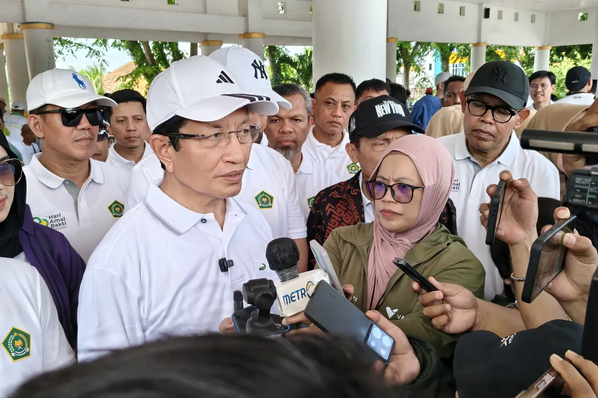 Menteri Agama Nasaruddin Umar di Bone. (Liputan6.com/Fauzan)