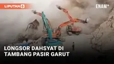 Ngeri! Longsor Tambang Pasir Garut Kubur Alat Berat