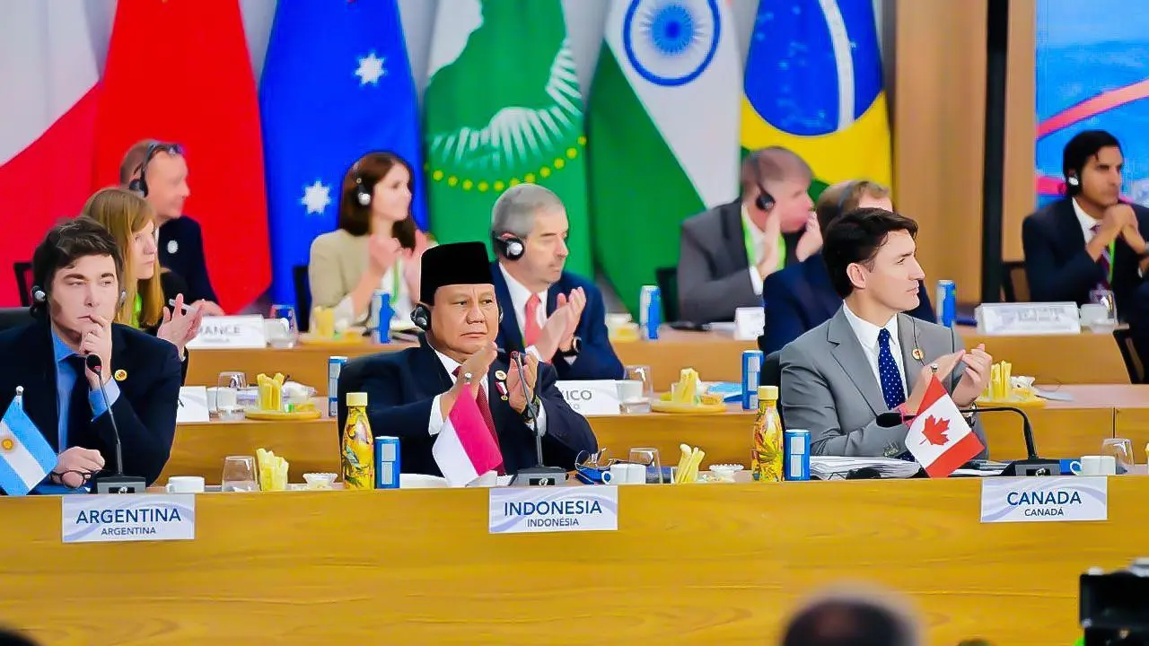 Menteri Koordinator Bidang Perekonomian Airlangga Hartarto dan sejumlah menteri lain mendampingi Presiden Prabowo Subianto di acara KTT G20 Brasil pada 18-19 November 2024. (Dok Kemenko Perekonomian)