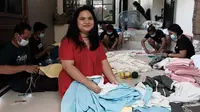 Indah Catur Agustin, sukses menyulap  limbah tekstil menjadi produk bedding (seprai) yang ramah lingkungan. (Dian Kurniawan/Liputan6.com)