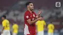Jens Raven jadi bintang kemenangan Timnas Indonesia U-23 atas Brunei Darussalam. (Liputan6.com/Helmi Fithriansyah)