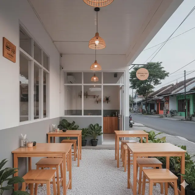 Desain Warung Makan Outdoor Lahan Sempit