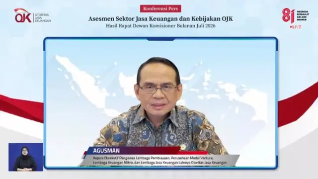 Kepala Eksekutif Pengawas PFML OJK Agusman saat konferensi pers hasil RDK OJK secara daring, Selasa (4/8/2026). (Foto: Liputan6.com/Immanuel Christian)