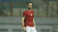 Striker Indonesia, Ilija Spasojevic, saat pertandingan melawan Suriah U-23 di Stadion Wibawa Mukti, Cikarang, Sabtu (18/11/2017). Indonesia kalah 0-1 dari Suriah U-23. (Bola.com/ M Iqbal Ichsan)