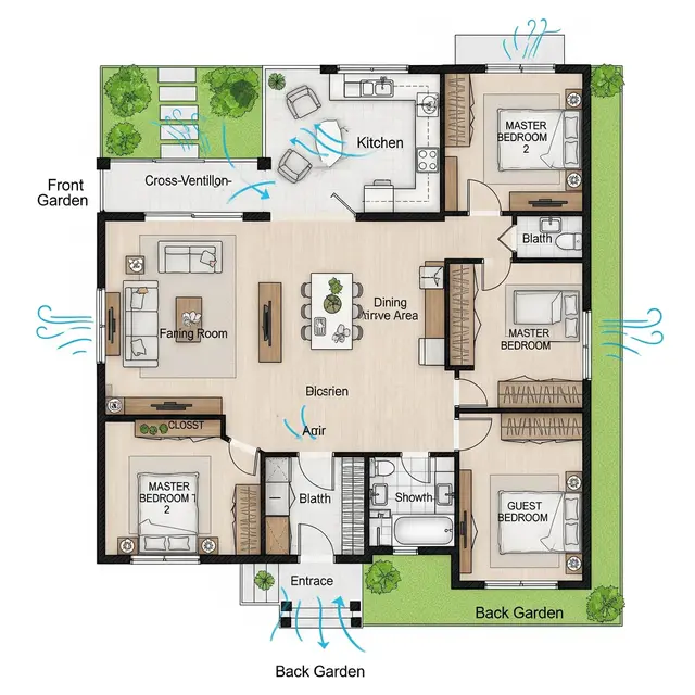 Inspirasi Desain Rumah Sederhana 3 Kamar Ukuran 8x10. Foto: Gemini