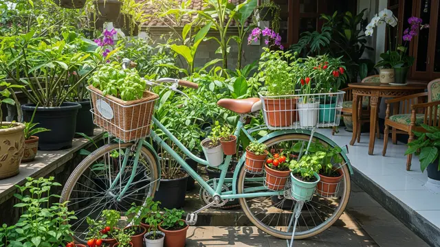 Kebun Sayur dari Sepeda Bekas