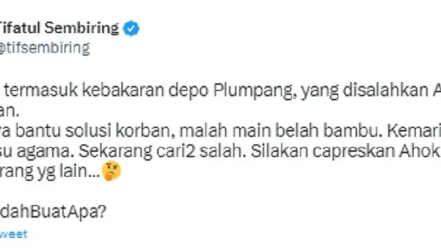 Tifatul Sembiring (Foto: Twitter/@tifsembiring)