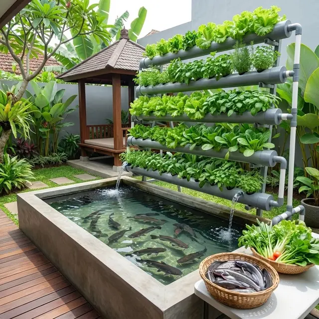 Model Kolam Ternak Lele Sekaligus Taman Air