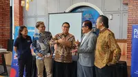 Perhimpunan Manajemen Sumber Daya Manusia (PMSM), Gerakan Nasional Indonesia Kompeten (GNIK), dan Asosiasi Pengusaha Indonesia (APINDO) dalam acara pers konferens Makassar Leadership Summit 2023.