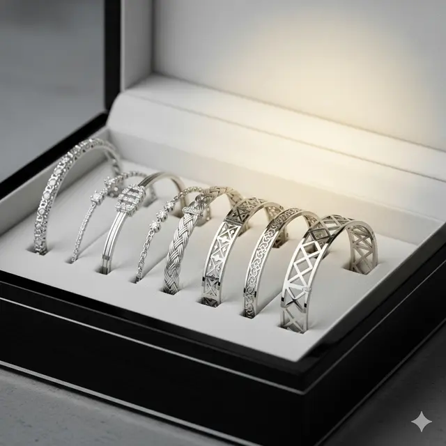 Desain Gelang Emas Putih Wanita Cantik. Gemini