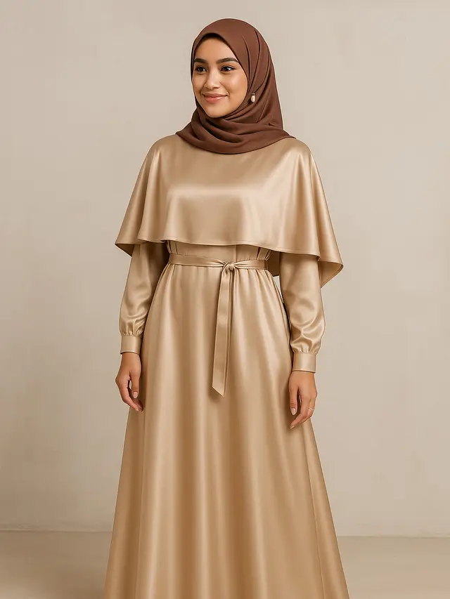 Gamis Cape Modern Warna Netral (Image by ChatGPT)